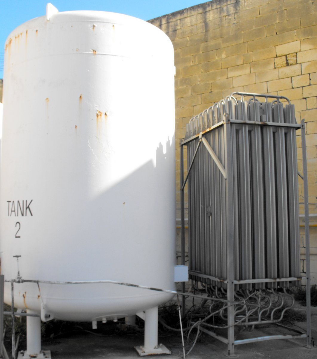 boc cryoplants ltd. oxygen tank complete with cooler